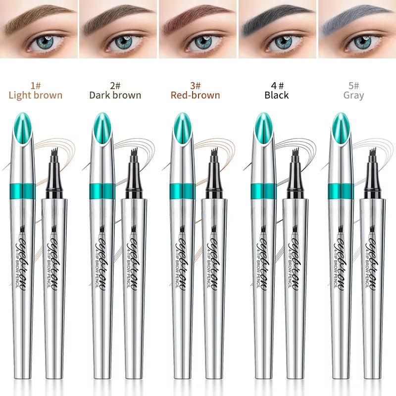 BrowSculpt 4D Microblading Eyebrow Pen – Waterproof, Long-Lasting Four-Claw Pencil for Natural, Hair-Like Strokes