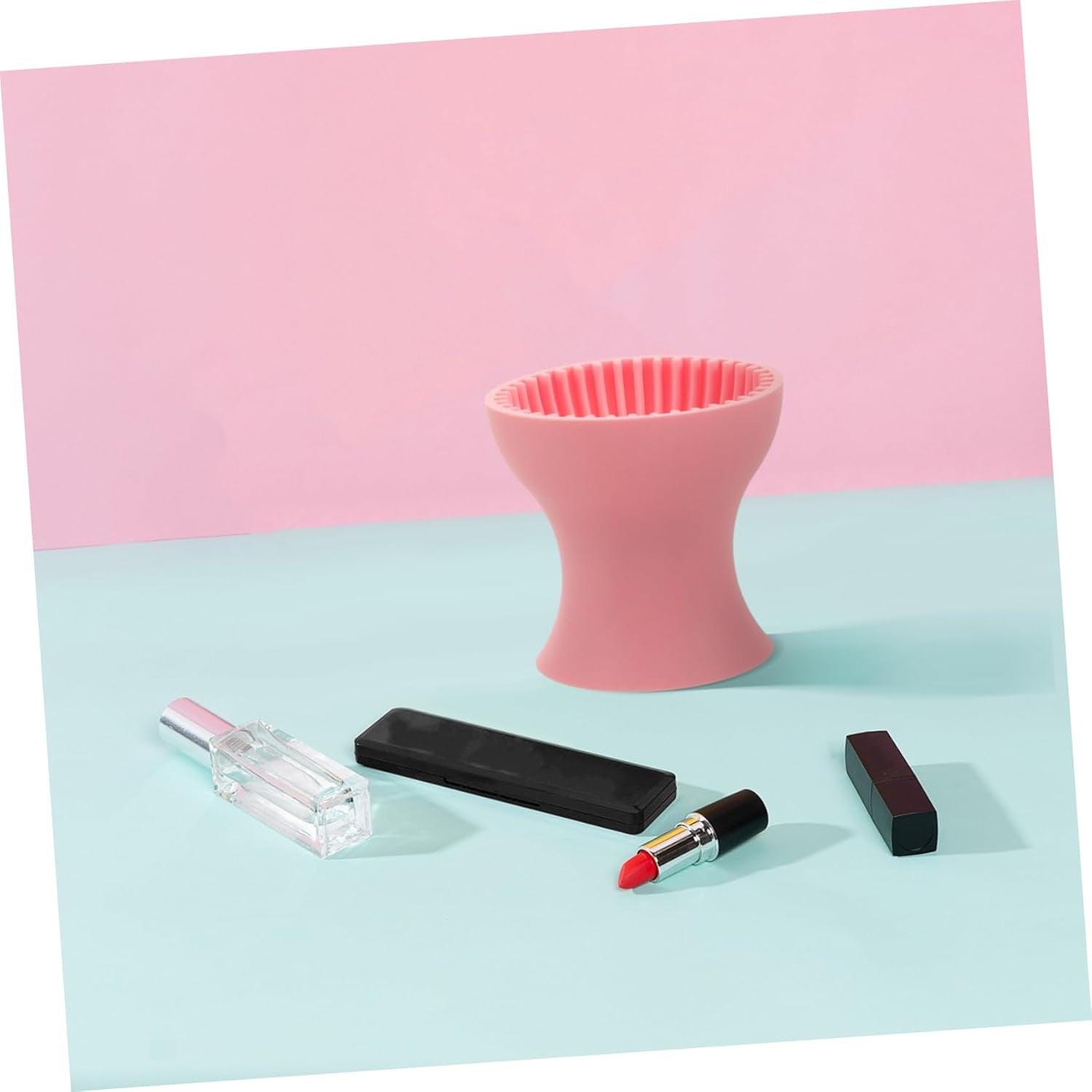 Beauty Brush Cleaning Tool Pink Cleaner Makeup Brush Cleaner Makeup Brush Cleaning Cup Small Cosmetic Brush Cleaner Makeup Cleaner Scrub Cup Portable Travel