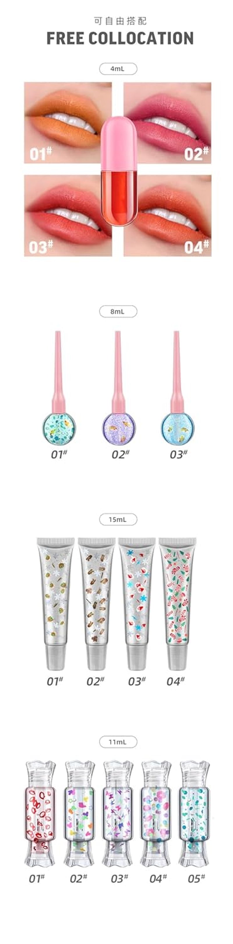 Christmas Lip Care Set Cute CANDY CANE Mini Keychain 4 Colors Trolley Case Hanging with Girls Lip Gloss