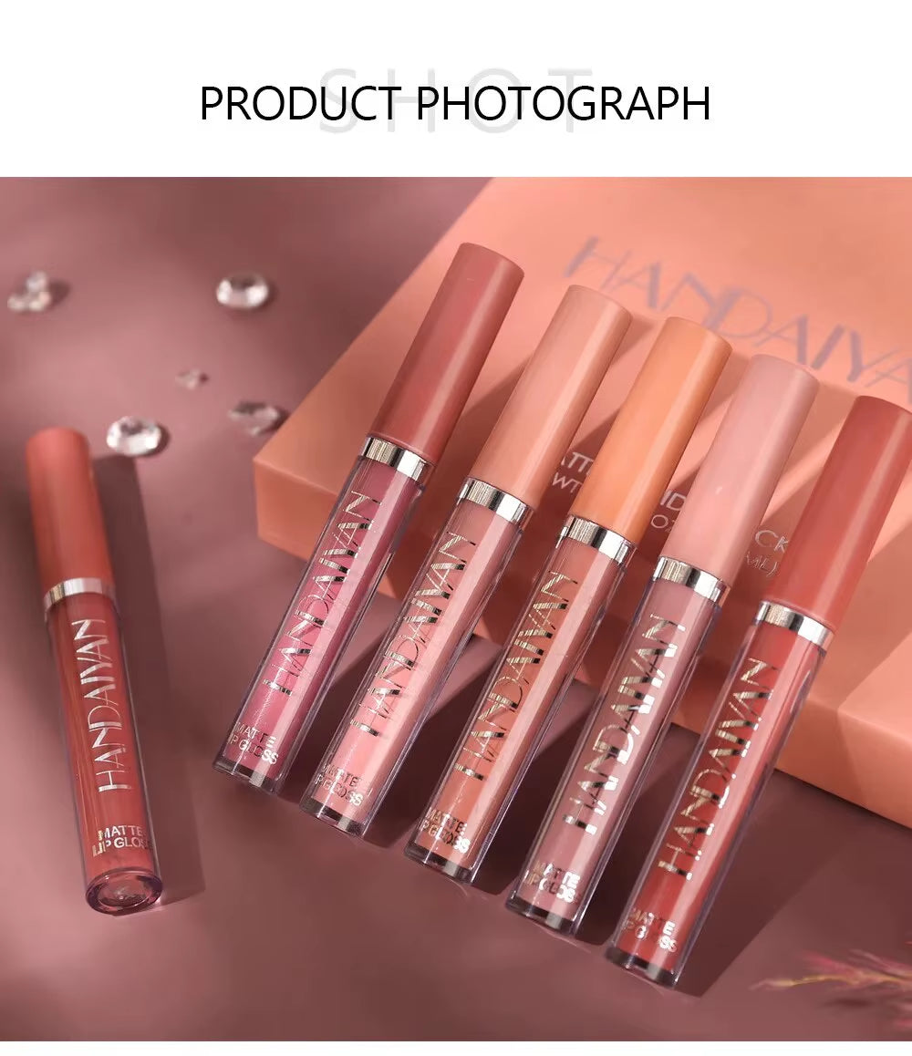 LuxeMatte™ by Handaiyan – 6-Piece Waterproof Matte Lipstick Set