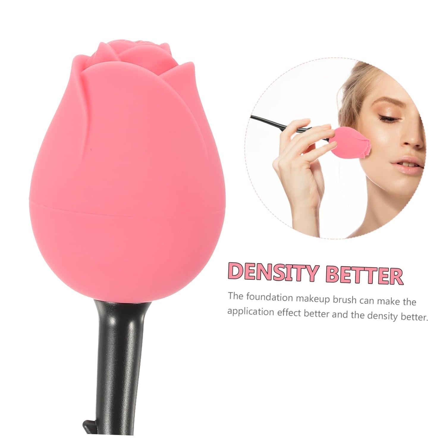 Rose Foundation Brush Oval Makeup Face Makeup Foundation Facial Tools Foundation Makeup Brush Rose for Makeup Foundation Blending Brush Creative Makeup Brush Roses