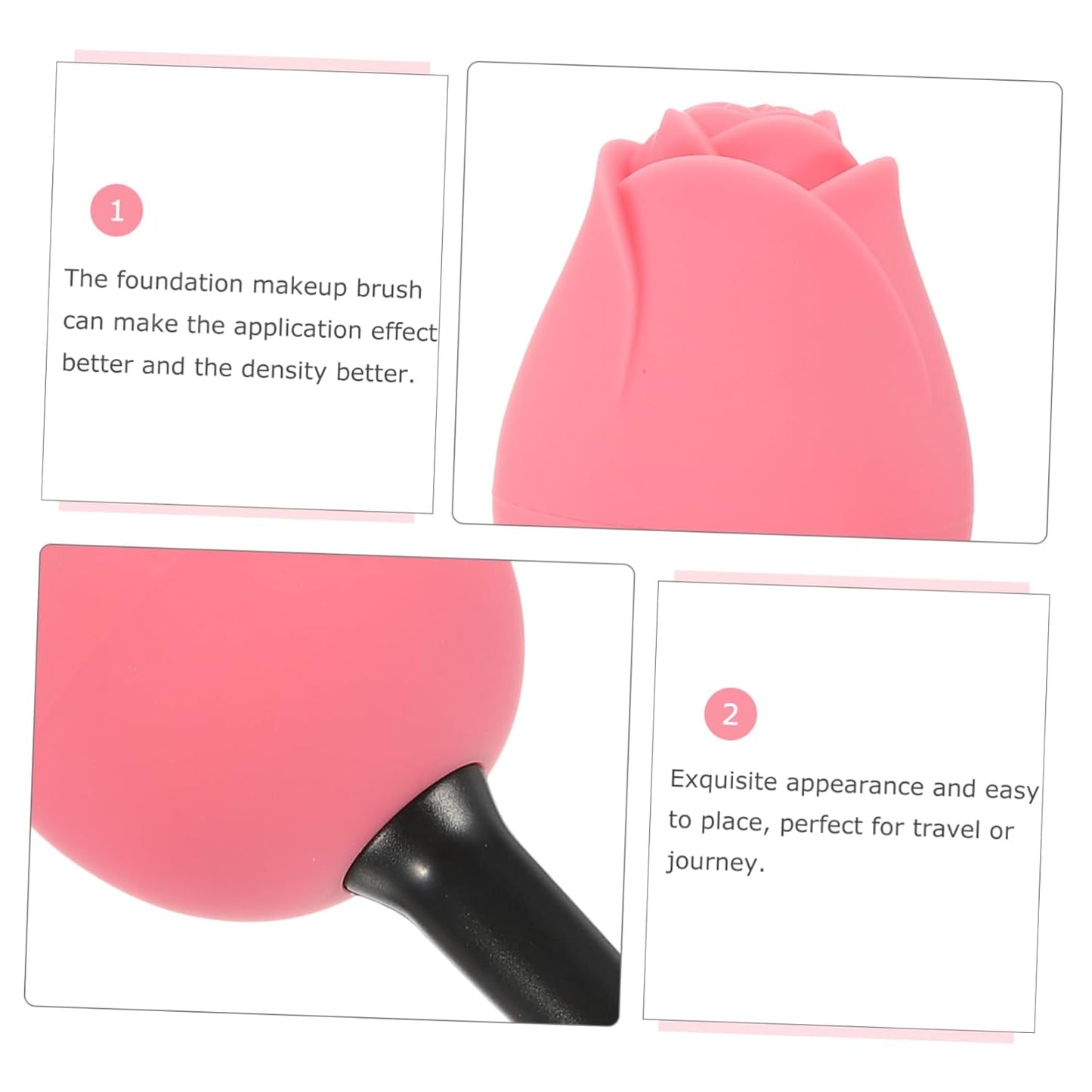 Rose Foundation Brush Oval Makeup Face Makeup Foundation Facial Tools Foundation Makeup Brush Rose for Makeup Foundation Blending Brush Creative Makeup Brush Roses