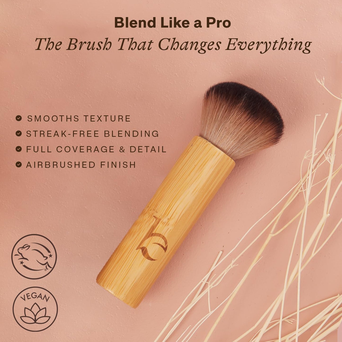 Bronzer Brush for Face - Kabuki Brush for Powder Foundation Powder Brush for Loose Powder - Liquid Foundation Brush for Face Makeup Brush - Foundation Blending Brush